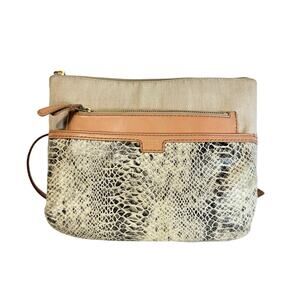 Fossil Crossbody Purse Bag Snakeskin Print Medium